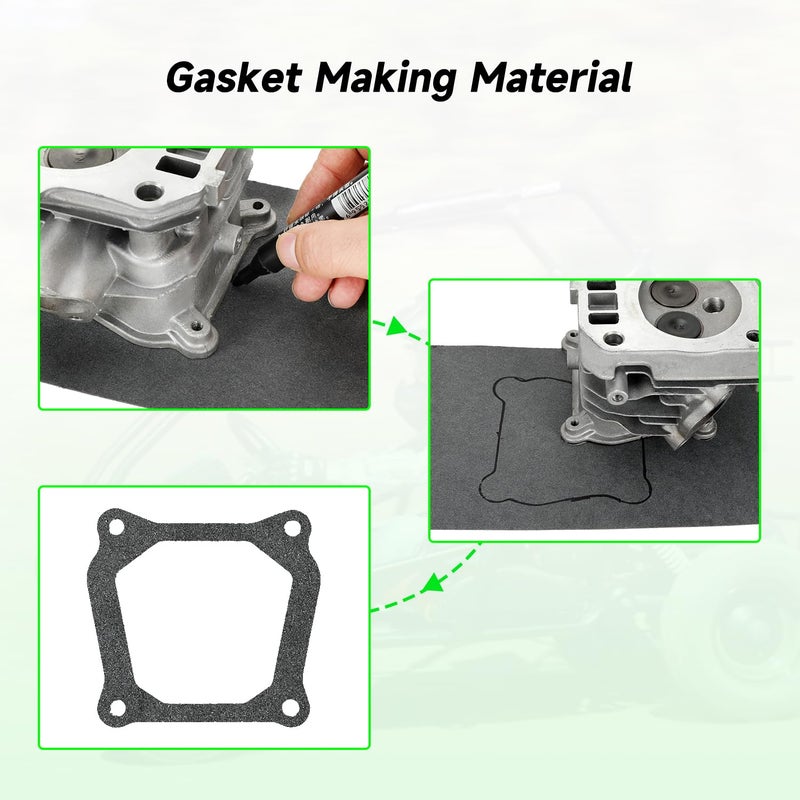 XIKOBY Non Asbestos Gaskets Material Sheet for Predator 212 Small Engine Mini Bike PZ20 GX160 Carburetor Intake Exhaust Pipe, DIY Gaskets Material for 110cc Motorcycle ATV Sealing Parts 15x12'' (6PCS) - Image 3